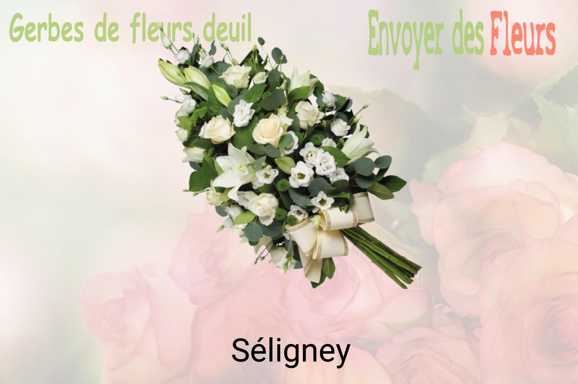 Gerbe de fleurs de deuil livrée à Séligney